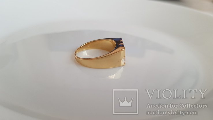 Мужское золотое кольцо с бриллиантами, фото №4