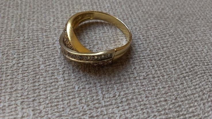 Кольцо золото 585, вставки цирконы., photo number 3