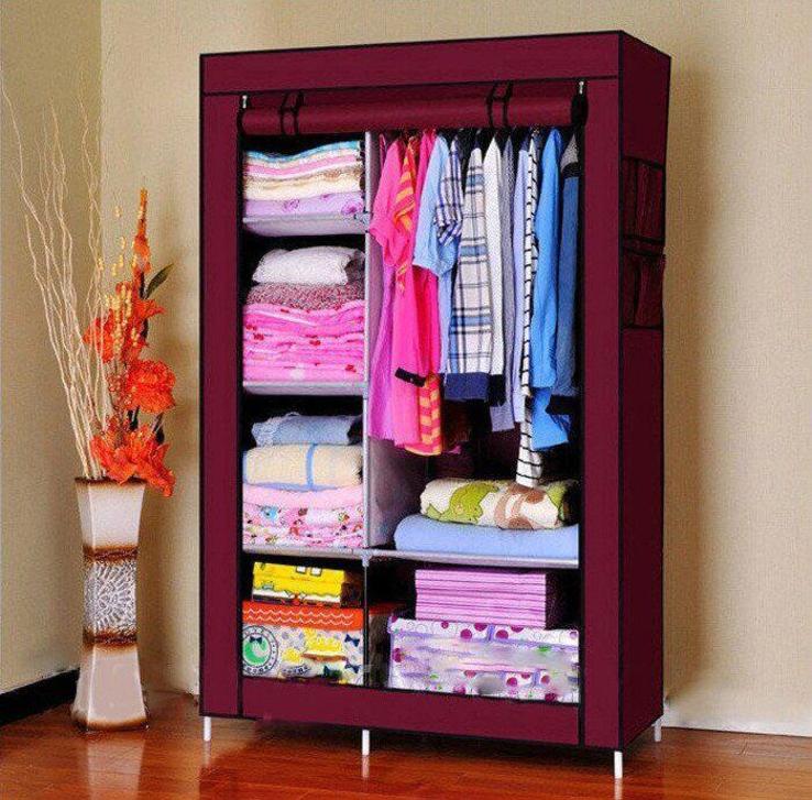 Тканевый шкаф складной STORAGE WARDROBE  (106х45х170 см), органайзер для одежды, фото №2