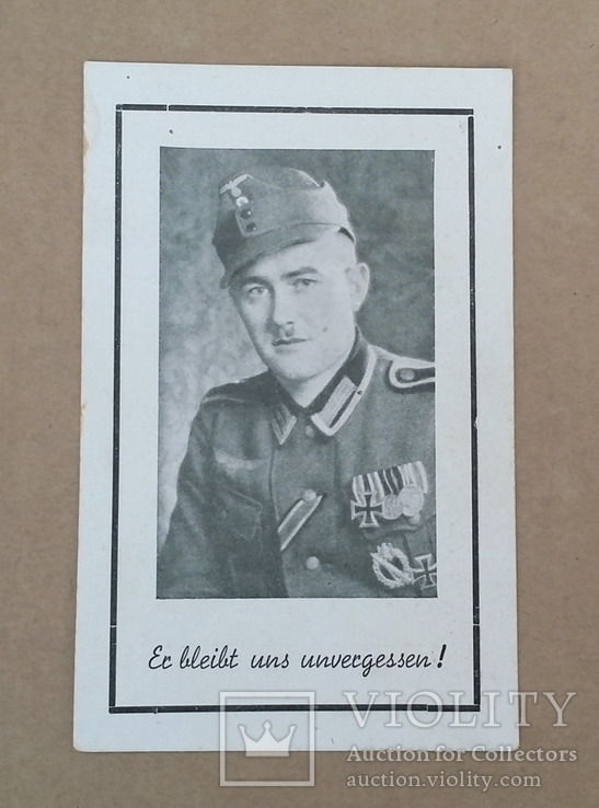 Поминальная карточка (похоронка) на солдата Вермахта погибшего в СССР август 1942 г., фото №2