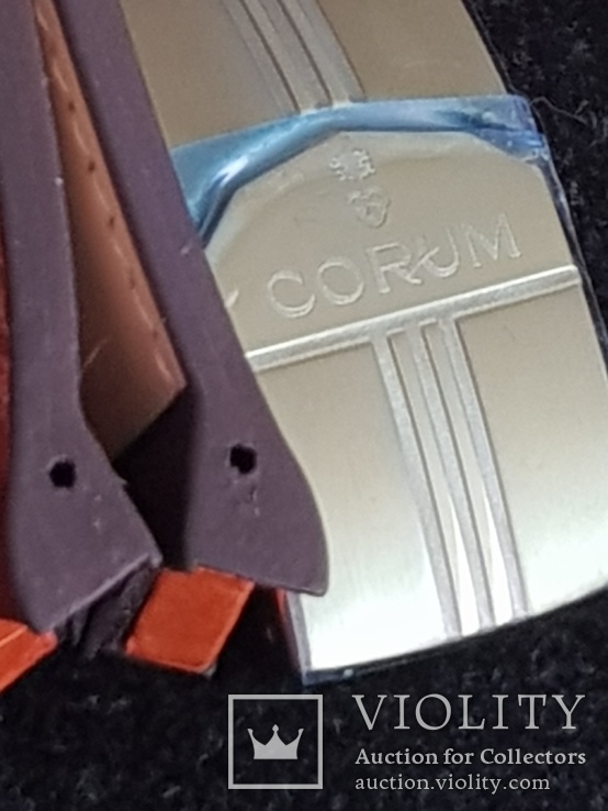 Оригинальный ремешок с золотой баклей для часов Сorum Admiral Cup, фото №4