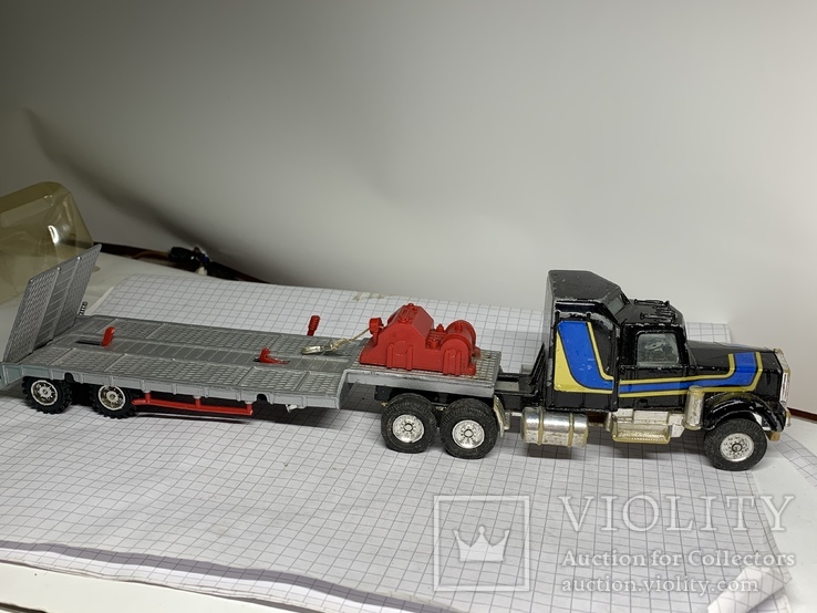 KENWORTH AERODYNE Red White Semi Truck Cab And Trailer Tootsie Toy Made in USA, фото №7