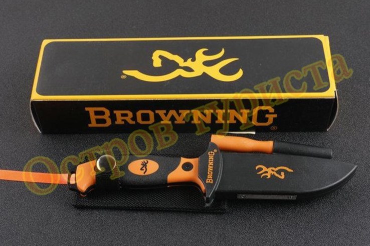 Нож туристический Browning 321 с огнивом и свистком, фото №7