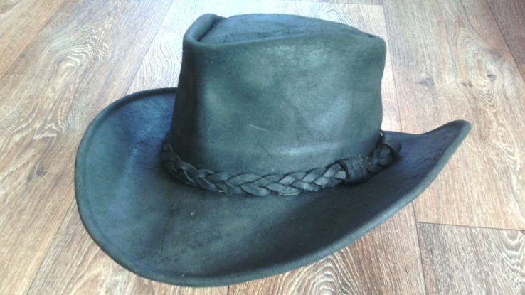Фирменная кожаная шляпа разм.59, фото №2
