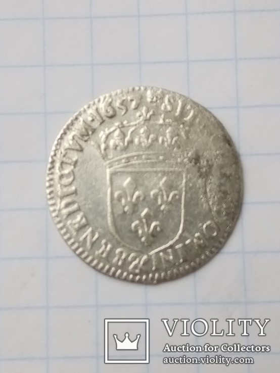 1/12 экю 1657 года. Людовик 14., фото №5