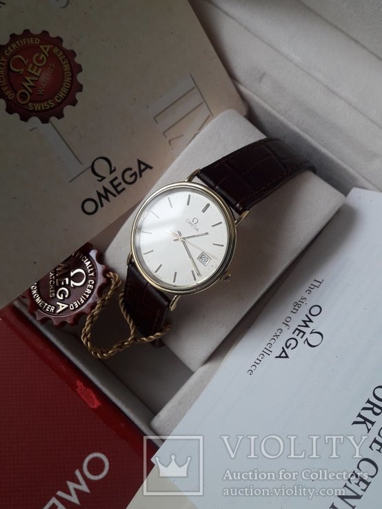 Золотые мужские часы Omega Gold 750, фото №4