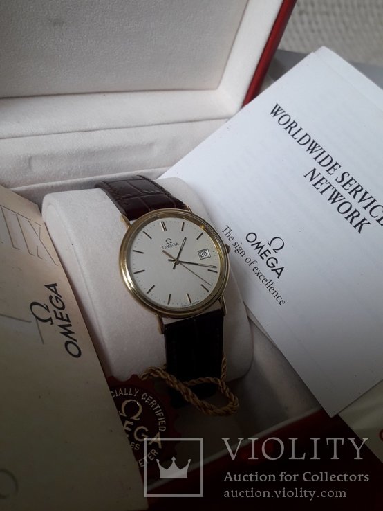 Золотые мужские часы Omega Gold 750, фото №5