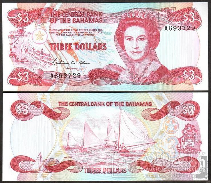 Bahamas Багамы Багамские Острова - 3 Dollars 1984 P. 44a