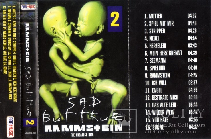 Rammstein (Sad But True. The Greatest Hits-2) 2002. (MC). Кассета. AAAMusic Publishing., фото №8