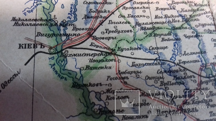 Старинная карта 1903 г. Украина левобережная Большой размер. Оригинал., фото №4
