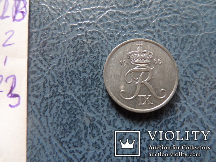 1  эре  1966  Дания  цинк   ($2.1.23)~, фото №4