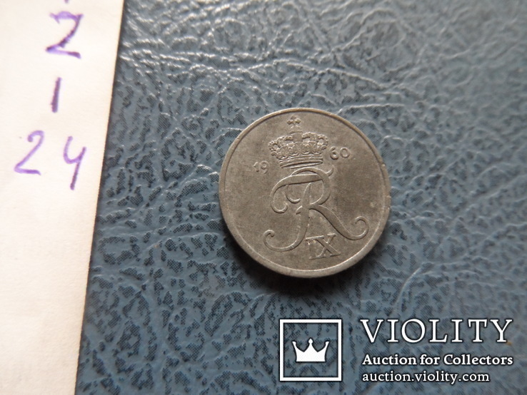 1  эре  1960  Дания  цинк   ($2.1.24)~, фото №4