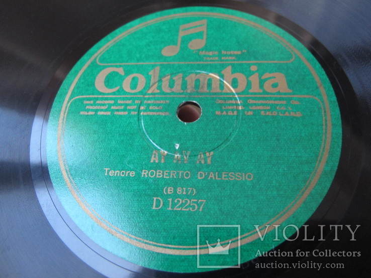 Roberto D`Alessio tenor 10" 78 об для патефона, фото №4