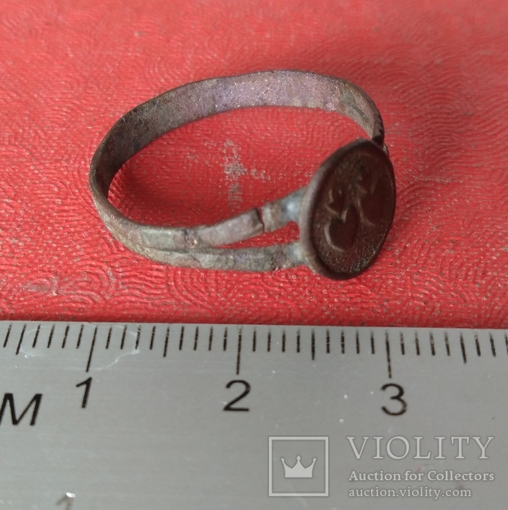 Перстень религиозный или свадебный два сердца  19 век, фото №5