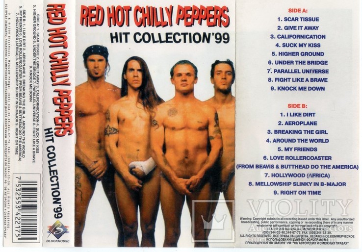 Red Hot Chili Peppers (Hit Collection) 1984-99. (MC). Кассета. Blockhouse., фото №8