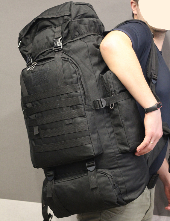 Тактический туристический городской рюкзак с системой M.O.L.L.E на 70л., фото №3