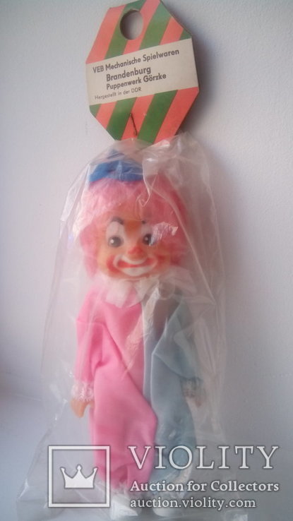 Кукла клоун 20см новая ГДР, фото №6