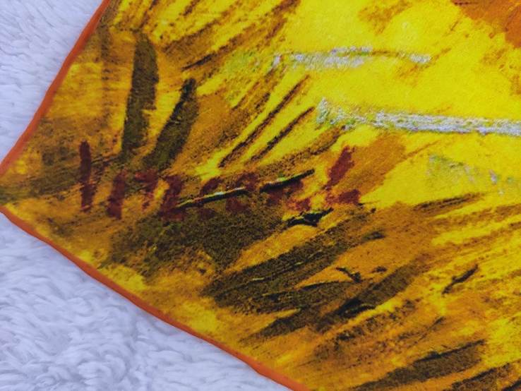 Платок ручная роспись Vincent van Gogh шов роуль шелк hand made, photo number 5