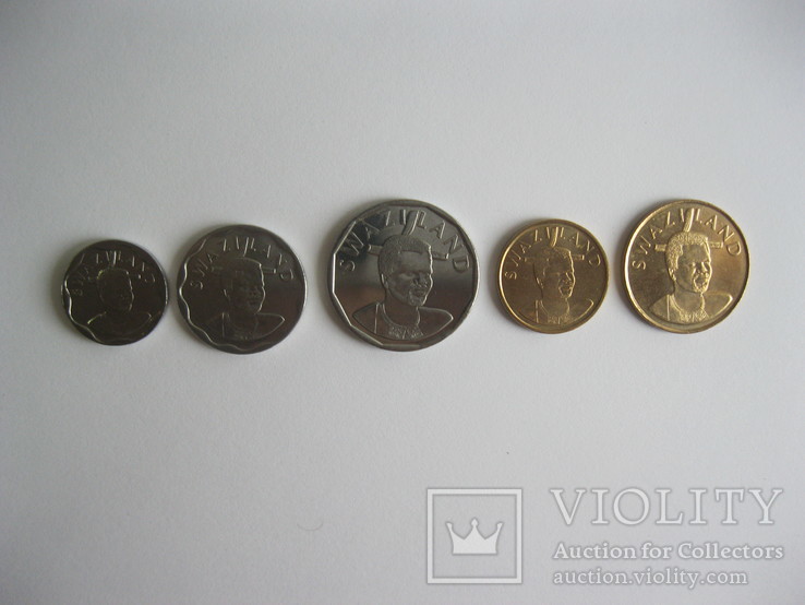 Свазиленд - 10, 20, 50 Cents, 1 Lilangeni, 2 Emalangeni 2015 набор монет UNC, фото №3