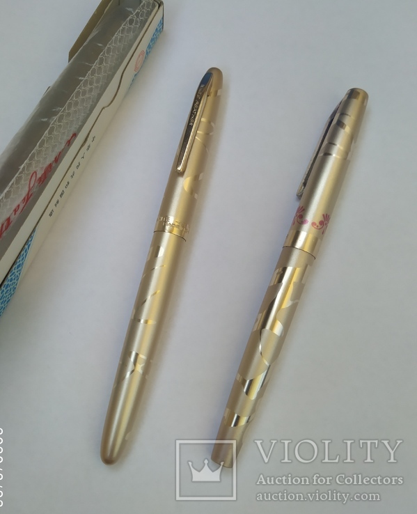 2 перьевые ручки, позолоченное перо, Китай (времен СССР), фото №3