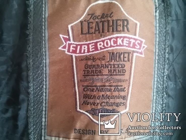 Кожаная куртка: LEATHER FIRE ROCKETS. MADE IN GERMANY - Германия. 52, фото №6