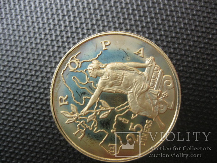 25 динаров 1996 год Андорра-сидящая Европа, фото №3
