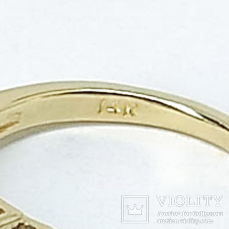 Винтажное золотое кольцо с бриллиантами огранки "принцесса", фото №7