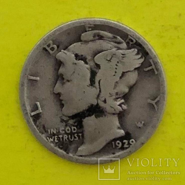 10 центов 1929р.  Срібло.