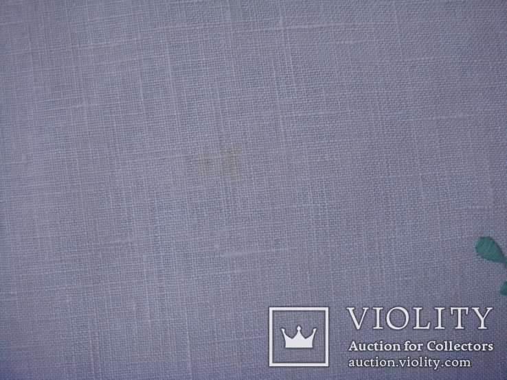 Скатерть винтажная льняная, вышивка и игольное широкое кружево, размер 102 х 107 см., фото №7