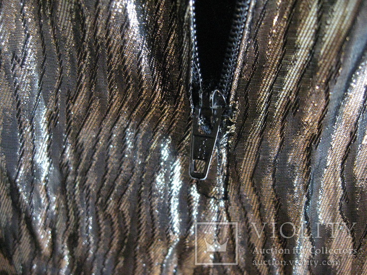 Серебряное платье с черным бархатным лифом, фото №9