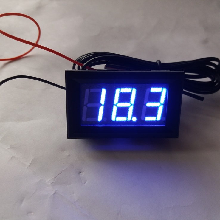 Термометр электронный 12Вольт синий, photo number 2