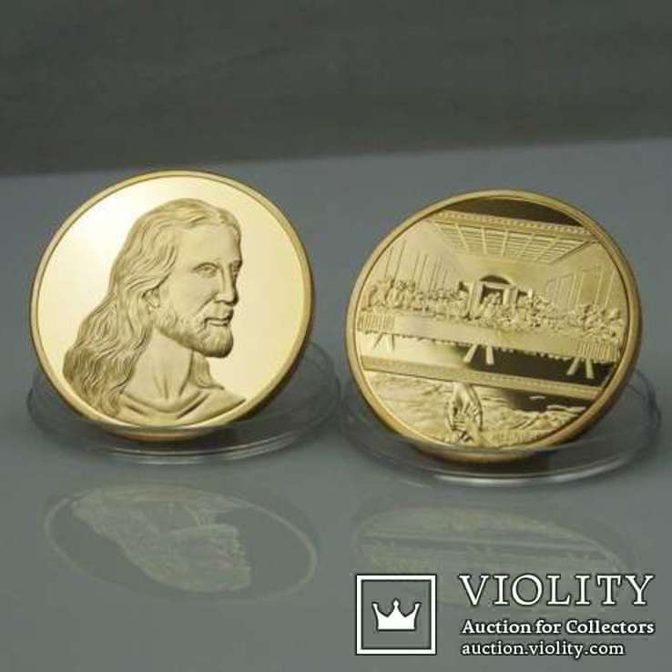 Памятный жетон Иисус - тайная вечеря (2 монеты+слиток), фото №5