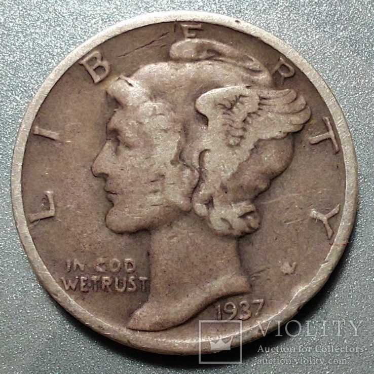 Лот "Америка", 3 монеты. 50 центов 1893 Колумб, 10 центов 1937 Дайм, 50 центов 1992 Колумб, фото №5