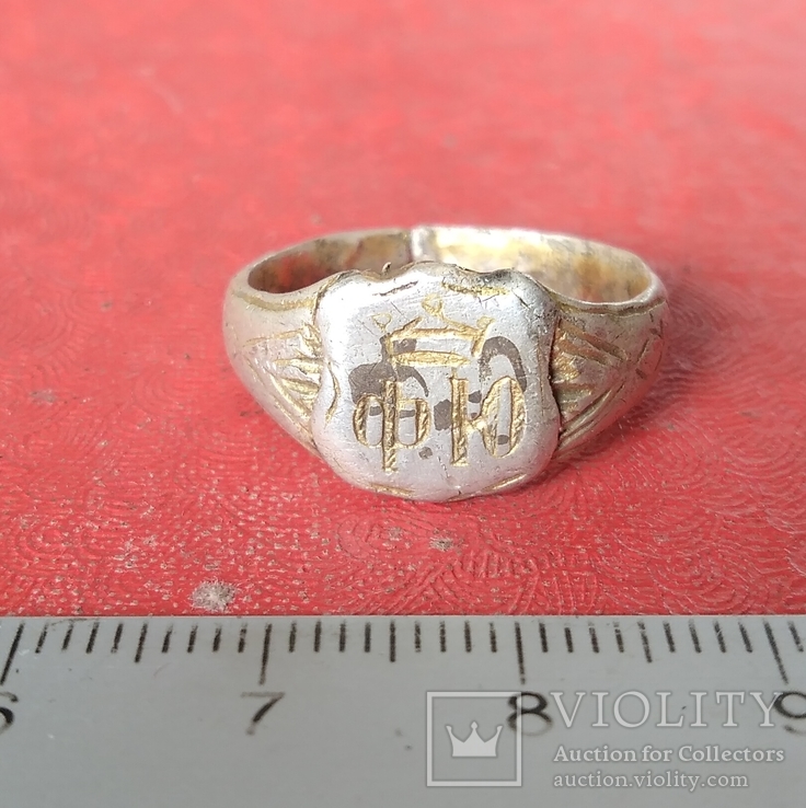 Перстень  серебряный 19 век, фото №2