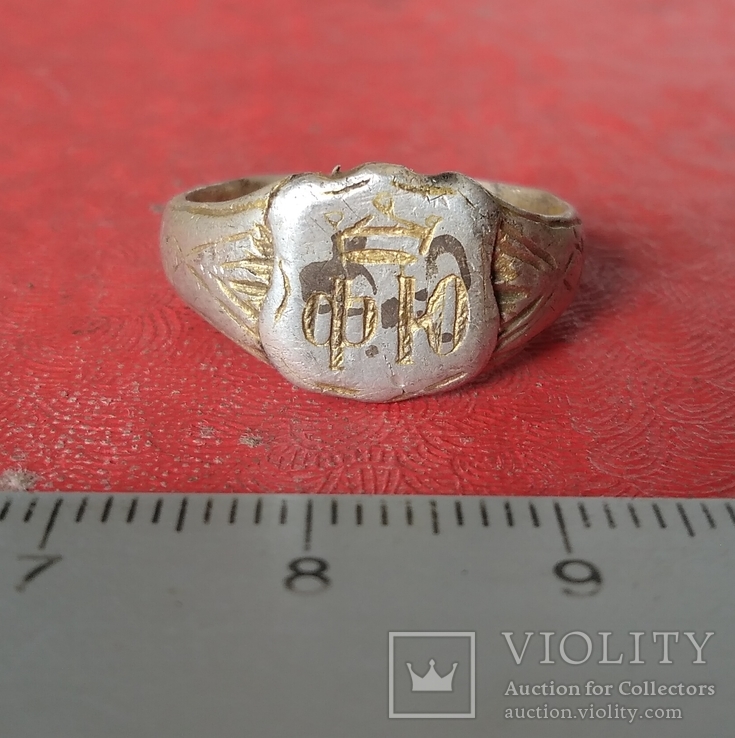 Перстень  серебряный 19 век, фото №6