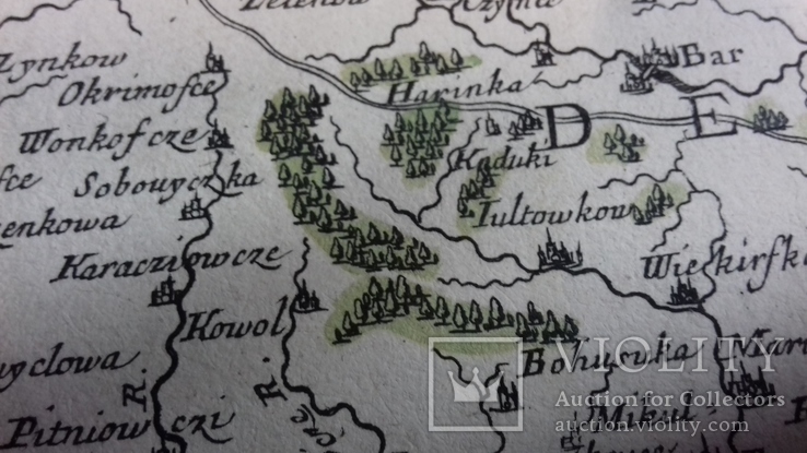 Боплан 1665 год Старинная карта Оригинал Гийом Левассёр де Боплан Подолия.Havete Podolie, фото №9