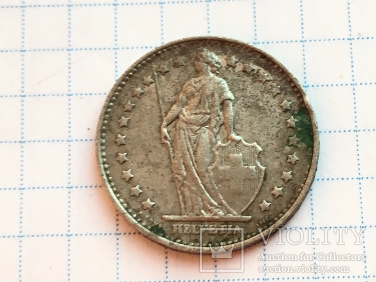 1 франк 1969 года Швейцария, фото №2