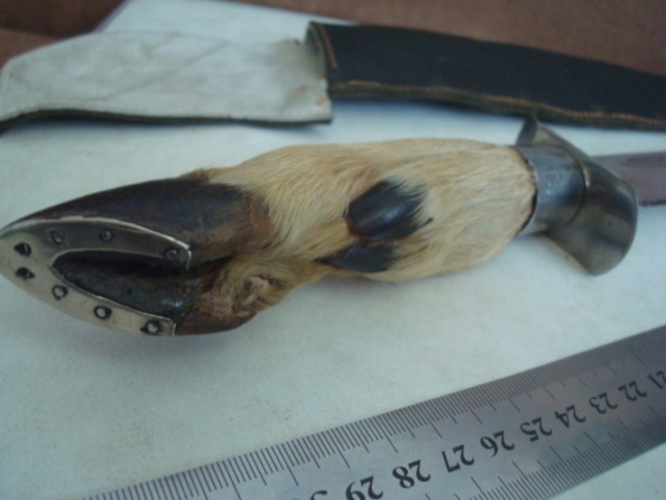 Охотничий нож "Козья ножка с подковкой",ножны нат.кожа, фото №9