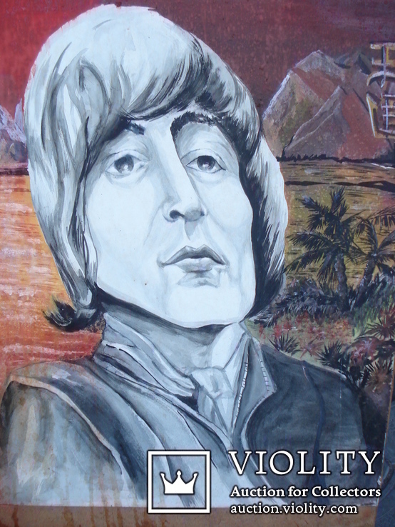 "Джон Леннон" портрет. Акварель, тушь., фото №3