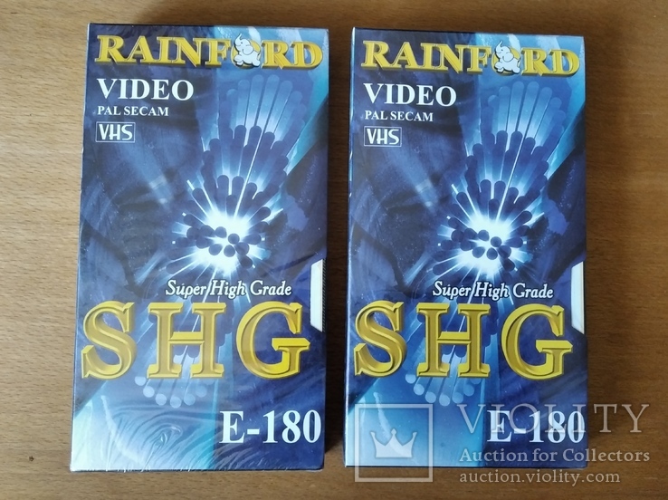 Видеокассеты чистые, запечатанные, 2 штуки, SHG Rainford E-180