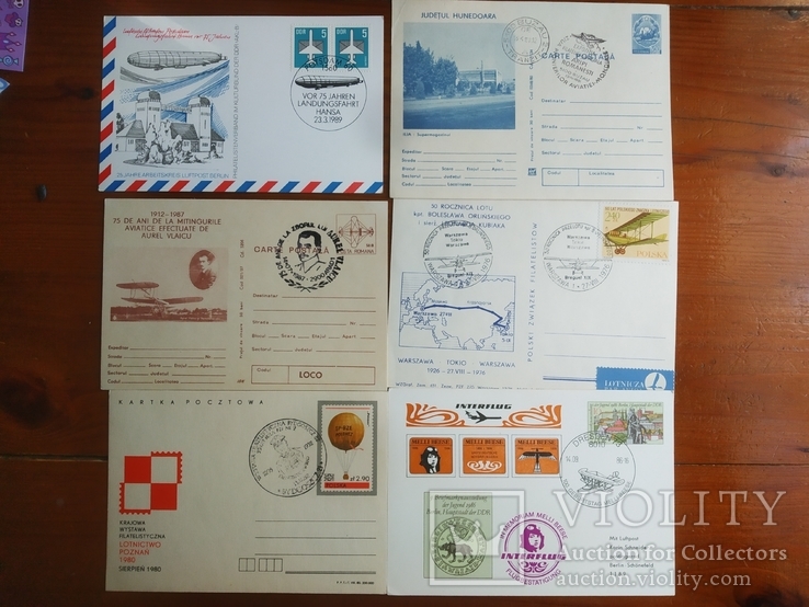Почтовые карточки иностранные, авиация, марки, спецгашение, фото №5
