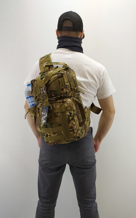 Тактический однолямочный рюкзак,объем 30 литров с системой M.O.L.L.E, фото №8