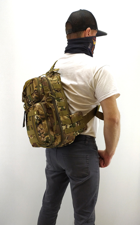 Тактический однолямочный рюкзак,объем 30 литров с системой M.O.L.L.E, фото №9