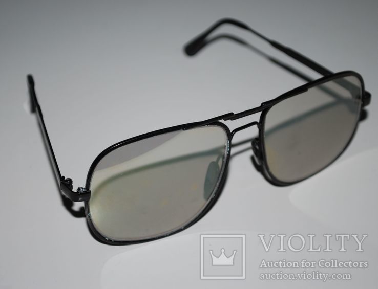 Ретро солнцезащитные очки, слабозеркальное золочение, стекло/латунь., photo number 3