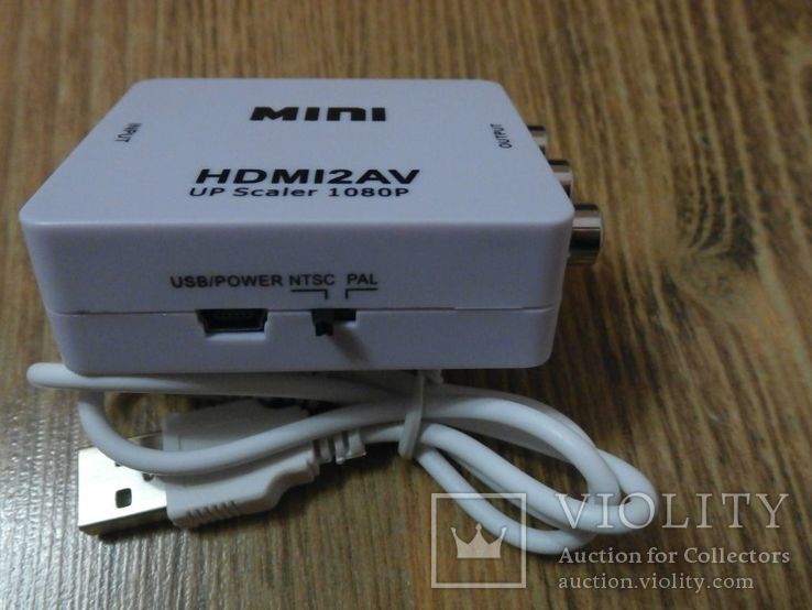 Конвертер Адаптор видеосигнала HDMI to AV (RCA) тюльпани, фото №5