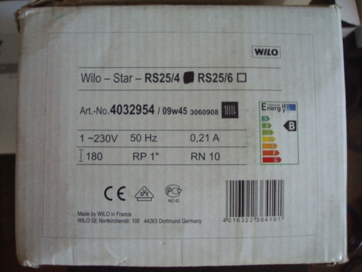 Циркуляционный насос Wilo-Star-RS25/4 №4032954 Германия, numer zdjęcia 7