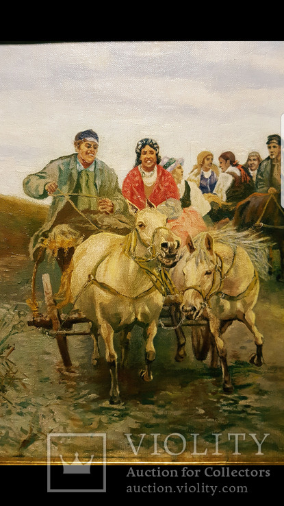 Картина "Едут цыгане",авт. В.Греве, фото №6
