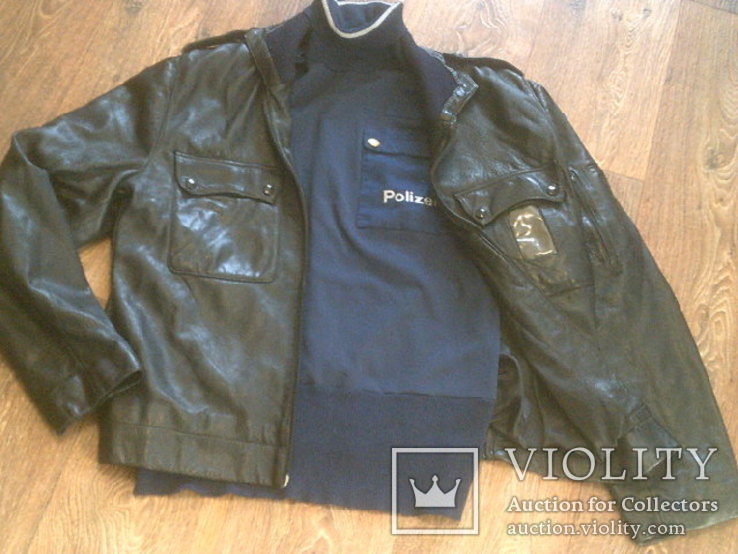 Куртка кожаная патрульная + свитер, фото №8