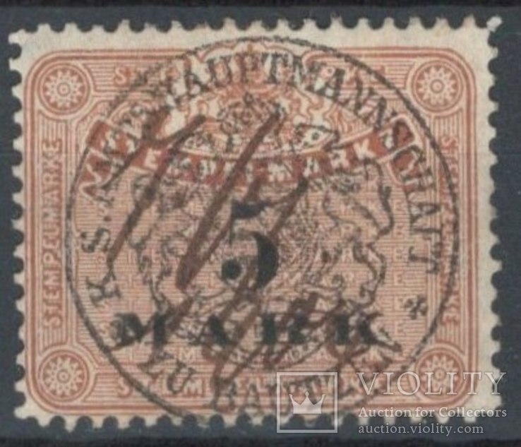 Саксония (Германский Рейх) 1895 (с вод. знаком), налоговая марка, Forbin №38