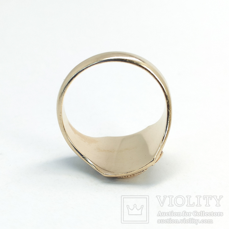 Масонское золотое (10к) кольцо с эмалями, фото №8